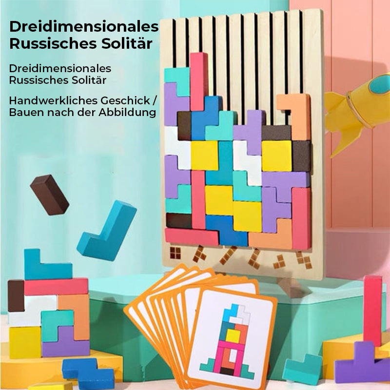 Holzpuzzle-Set zum Stapeln