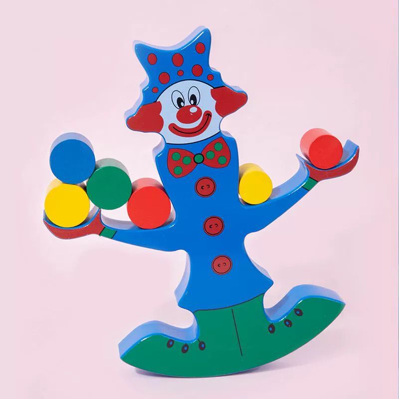 Clown-Balancierblöcke aus Holz