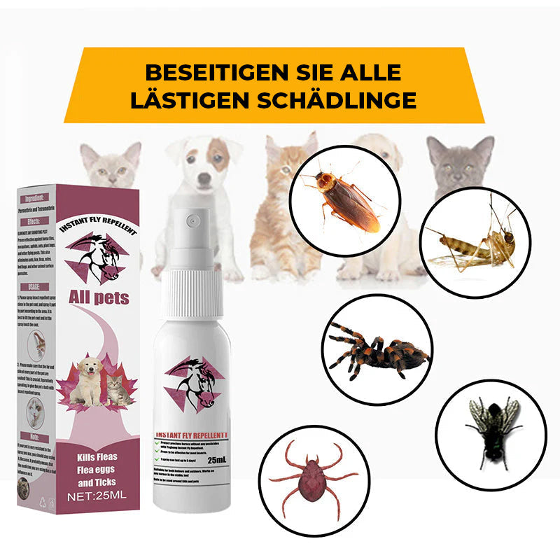 Externes Anti-Juckreiz-Spray für Haustiere gegen Zecken und Zecken
