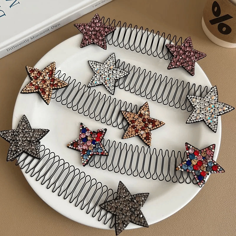 Haarkamm-Set mit Strasssternen (5 Stk.)