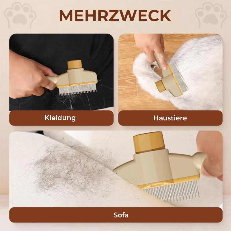 Selbstreinigende Haustierpflegebürste