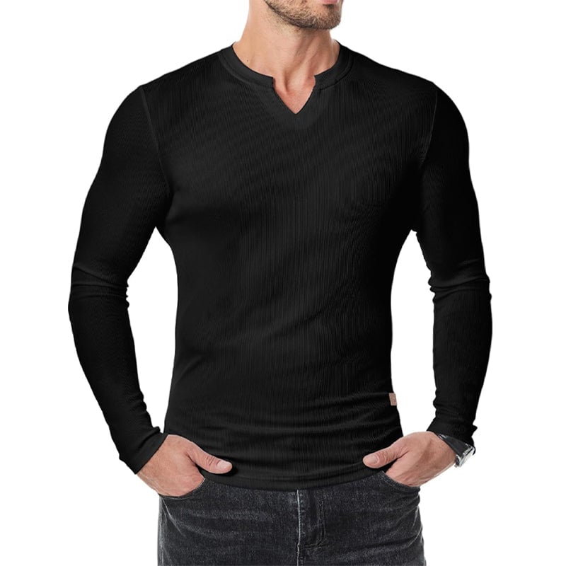 Herren Slim Fit V-Ausschnitt Longline Muskelshirt