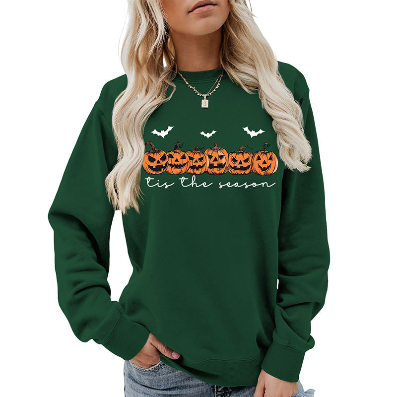 Rundhals-Sweatshirt mit Kürbis-Print