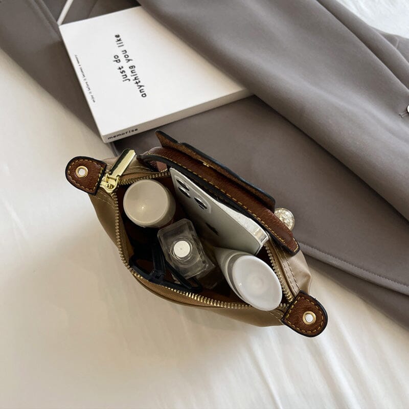 Modische Mini-Umhängetasche im Colorblock-Design für Damen