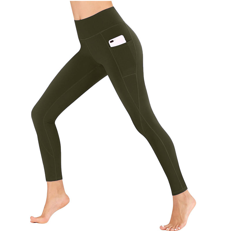 Fitness-Yogahose mit hoher Taille und Hüftlifting und Seitentasche