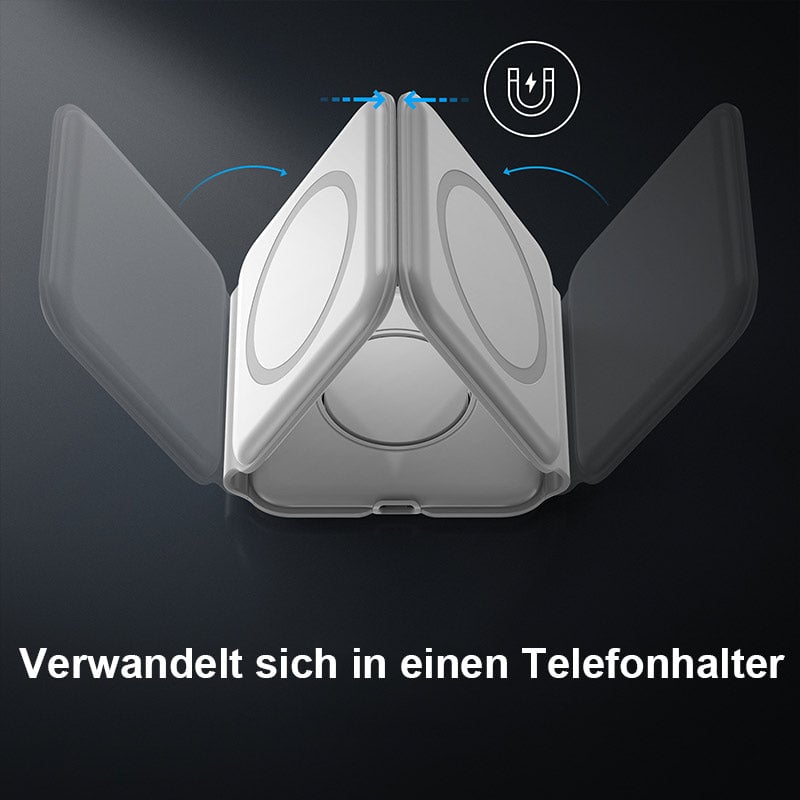 Faltbares kabelloses 3-in-1-Ladegerät
