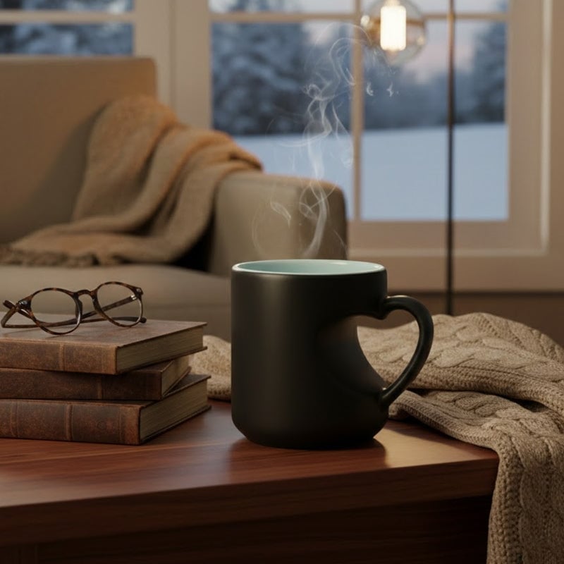 Herzförmige, farbwechselnde Keramiktasse
