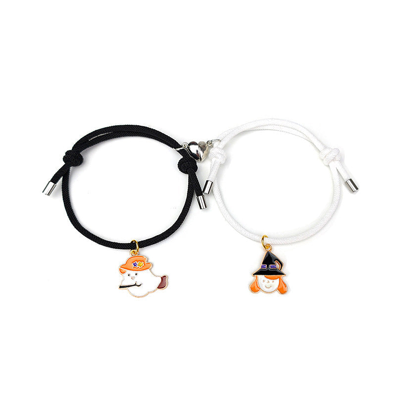 Süßes Halloween Herz Magnetpaar passendes Armband
