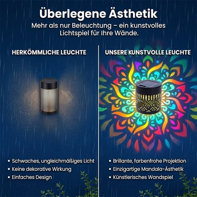 Wandleuchte aus Eisen im Solar-Mandala-Design