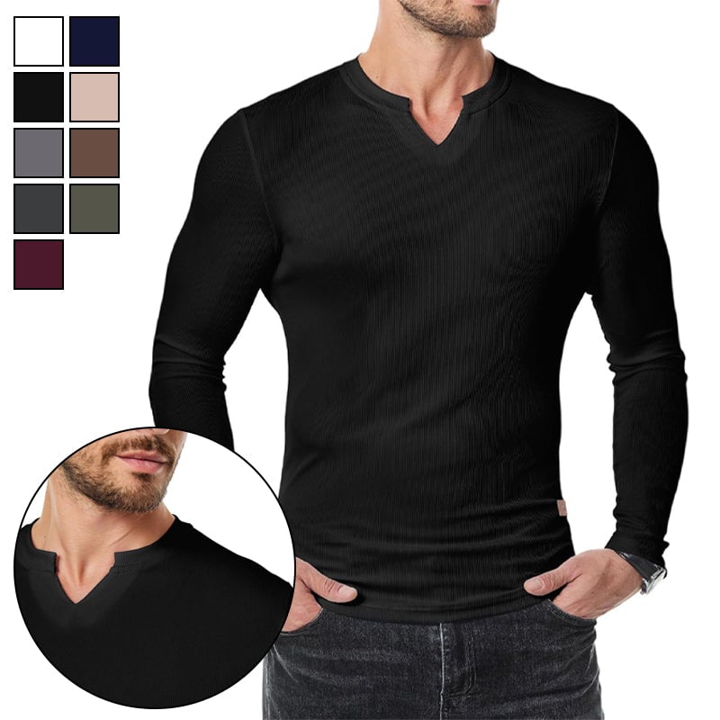 Herren Slim Fit V-Ausschnitt Longline Muskelshirt