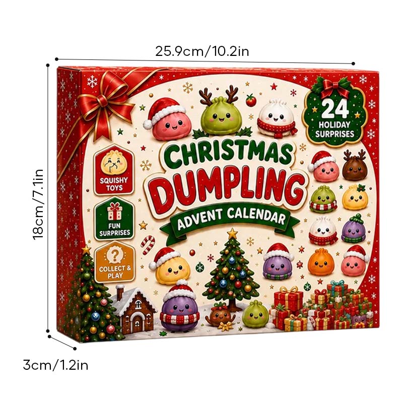 Weihnachts-Adventskalender mit Teigtaschen-Squishys – 24 Überraschungsspielzeuge