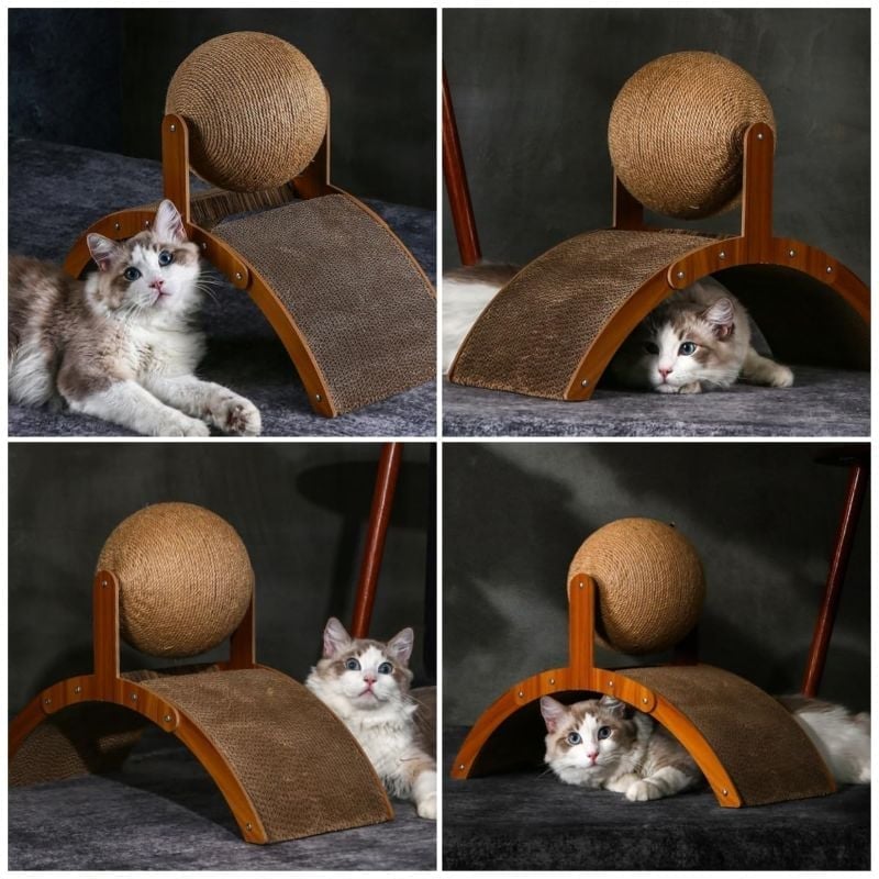 Kratzball für Katzen mit Ständer