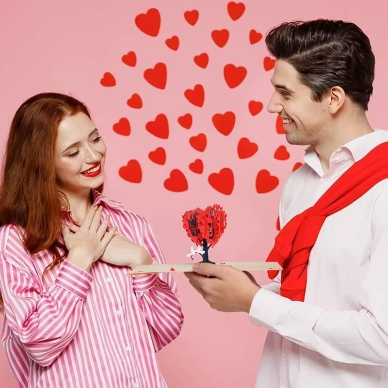 3D-Pop-up-Grußkarte zum Valentinstag & Jahrestag – Liebesbaum