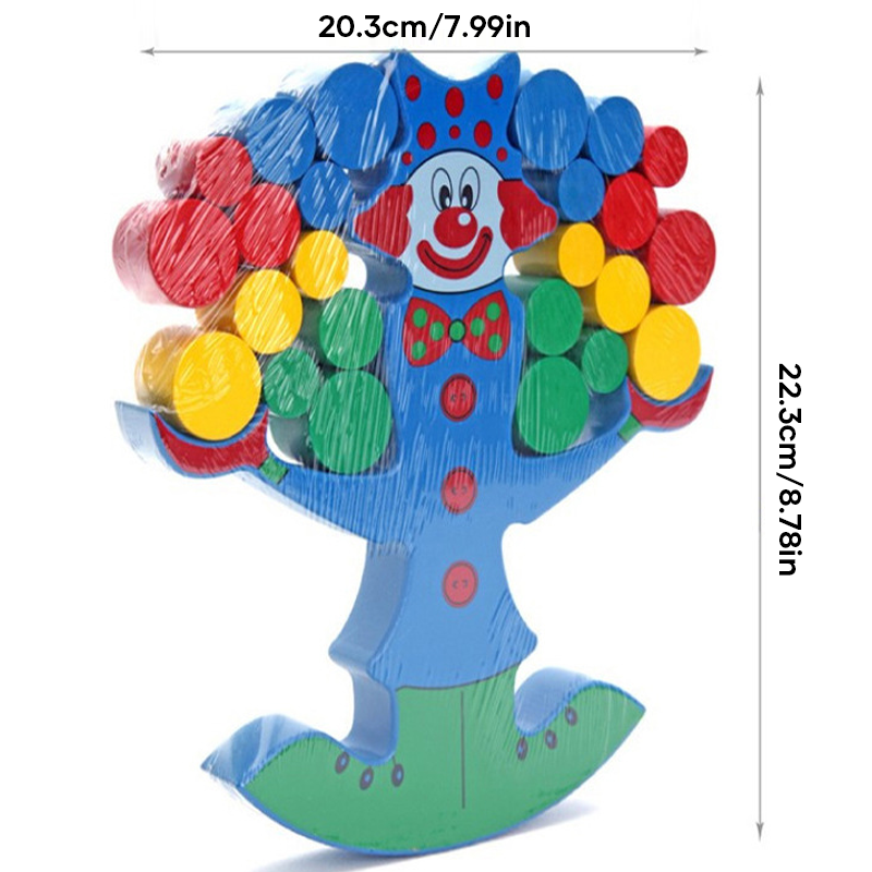 Clown-Balancierblöcke aus Holz