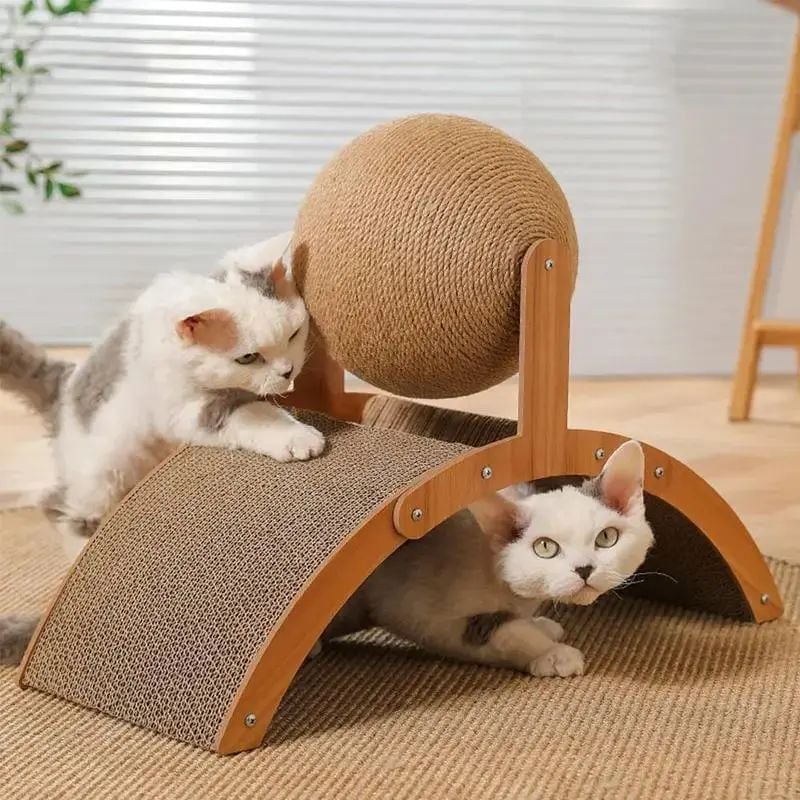 Kratzball für Katzen mit Ständer