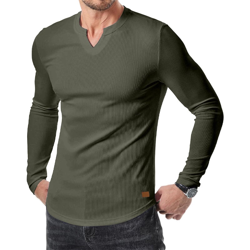 Herren Slim Fit V-Ausschnitt Longline Muskelshirt
