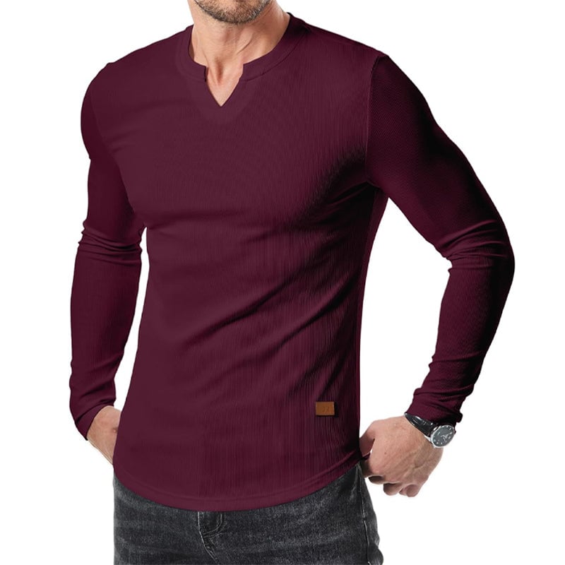 Herren Slim Fit V-Ausschnitt Longline Muskelshirt