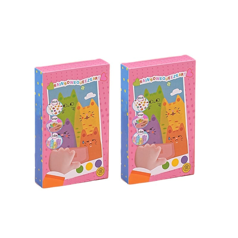 Kreatives Postkartenset mit Regenbogen-Kratzbildern für Kinder (Englische Version)