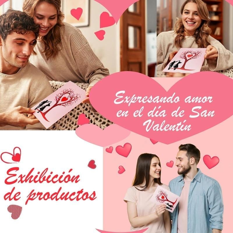 3D-Pop-up-Grußkarte zum Valentinstag & Jahrestag – Liebesbaum