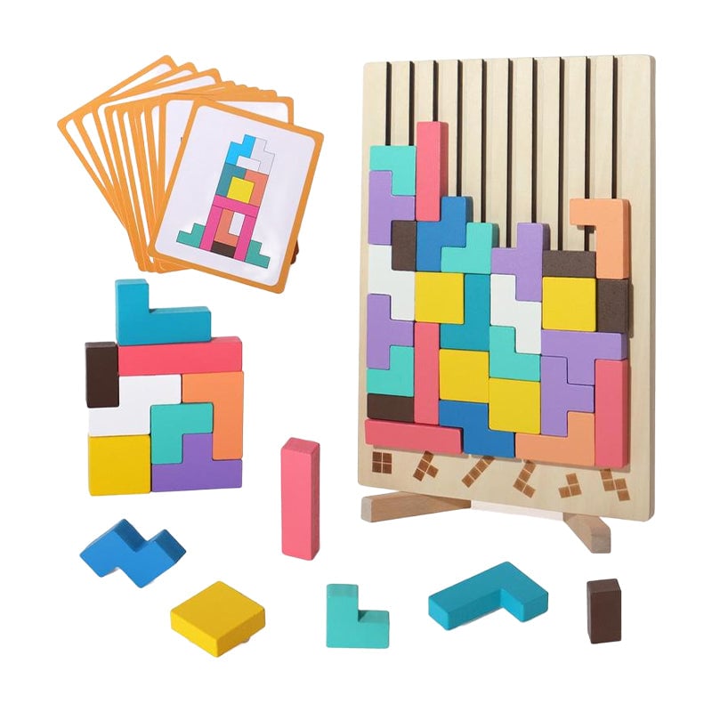 Holzpuzzle-Set zum Stapeln