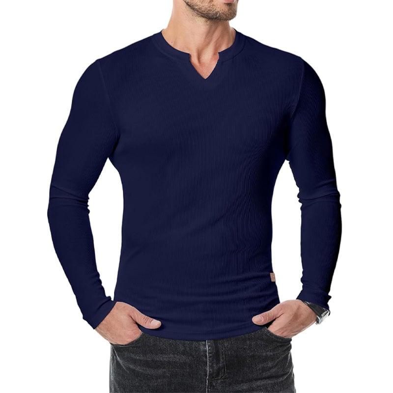 Herren Slim Fit V-Ausschnitt Longline Muskelshirt