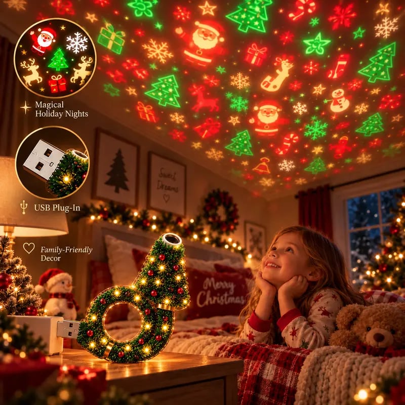 USB-Weihnachtsbaum-Projektionsleuchte