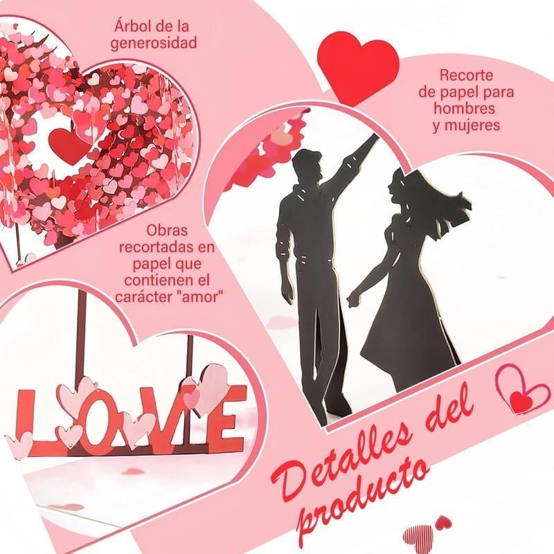 3D-Pop-up-Grußkarte zum Valentinstag & Jahrestag – Liebesbaum