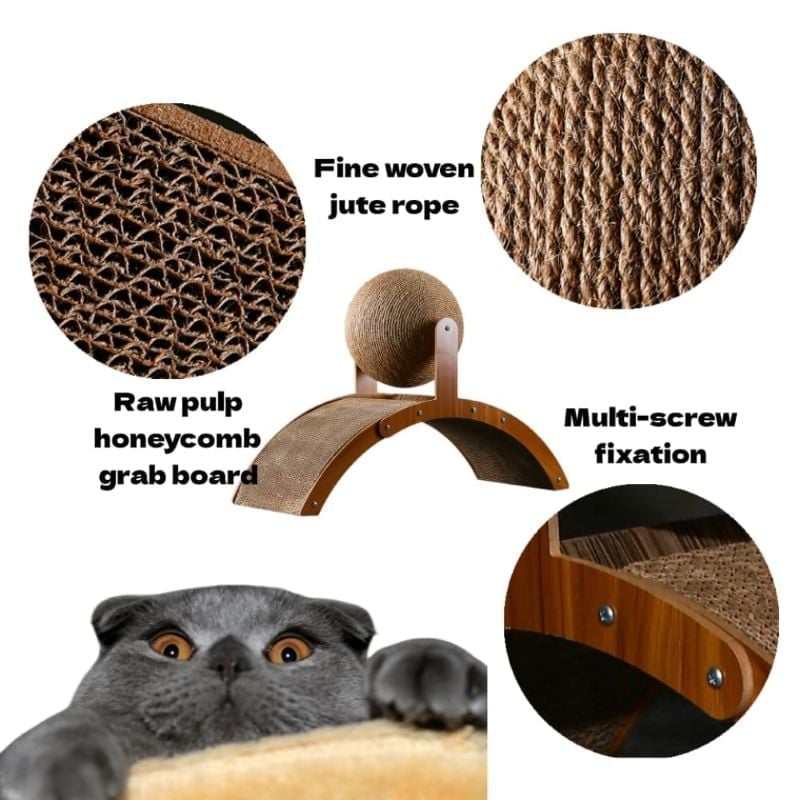 Kratzball für Katzen mit Ständer