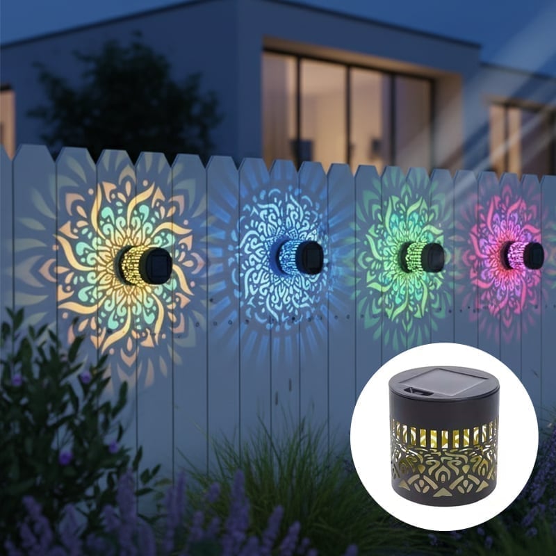 Wandleuchte aus Eisen im Solar-Mandala-Design