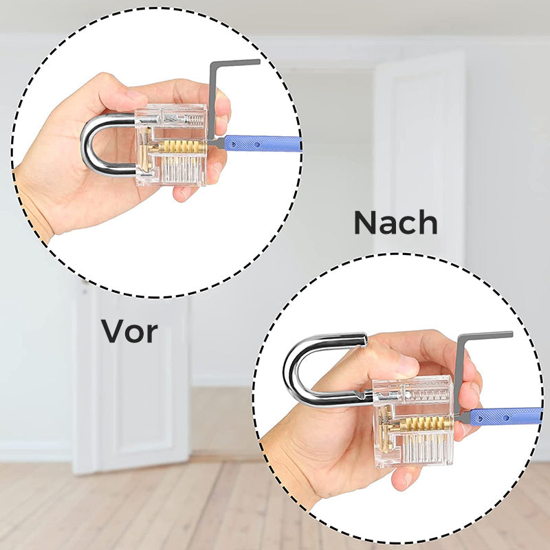 Abgebrochener Schlüssel mit Pinzette herausnehmen