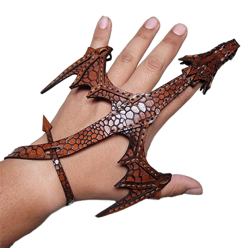 Hand-Drachen-Manschette aus Leder