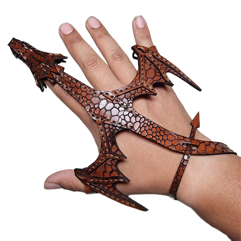 Hand-Drachen-Manschette aus Leder