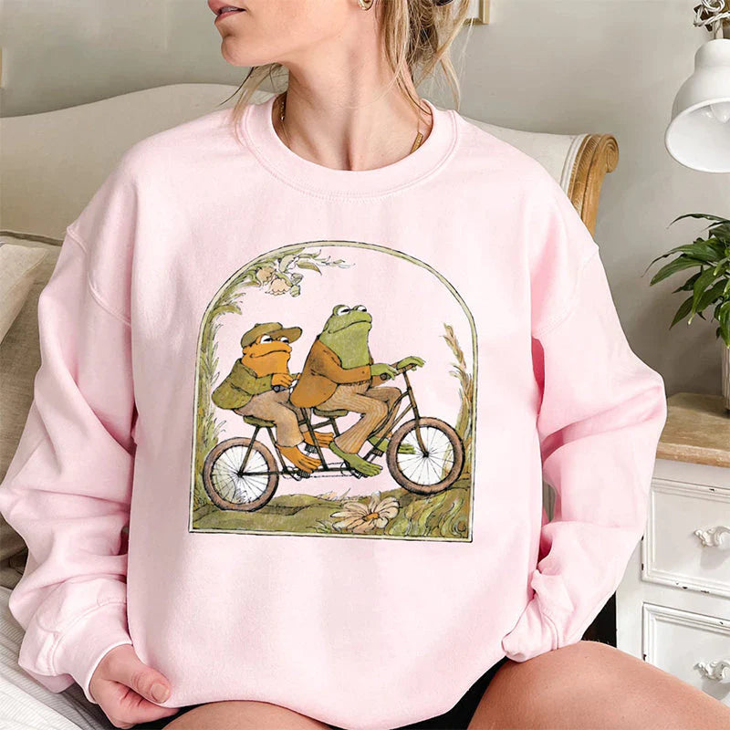 Sweatshirt mit Rundhalsausschnitt und Froschdruck
