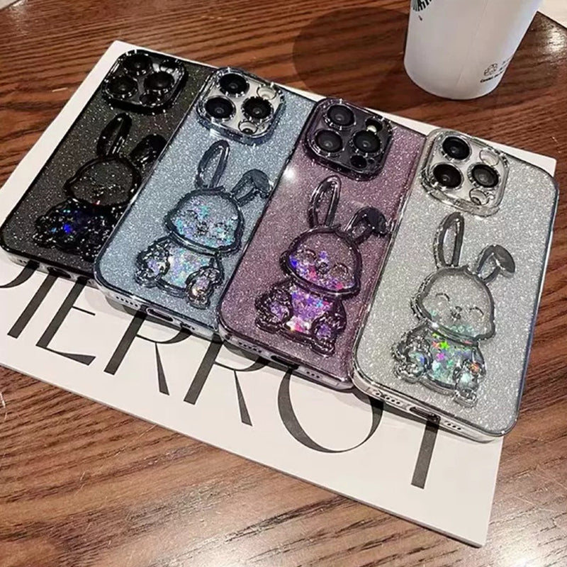 Steigungs-Glitter Treibsand Kaninchen Handyhülle für iPhone