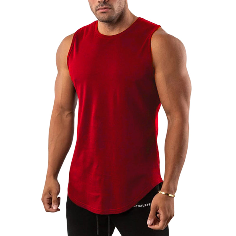 Einfarbige Fitnessweste mit Rundhalsausschnitt für Herren