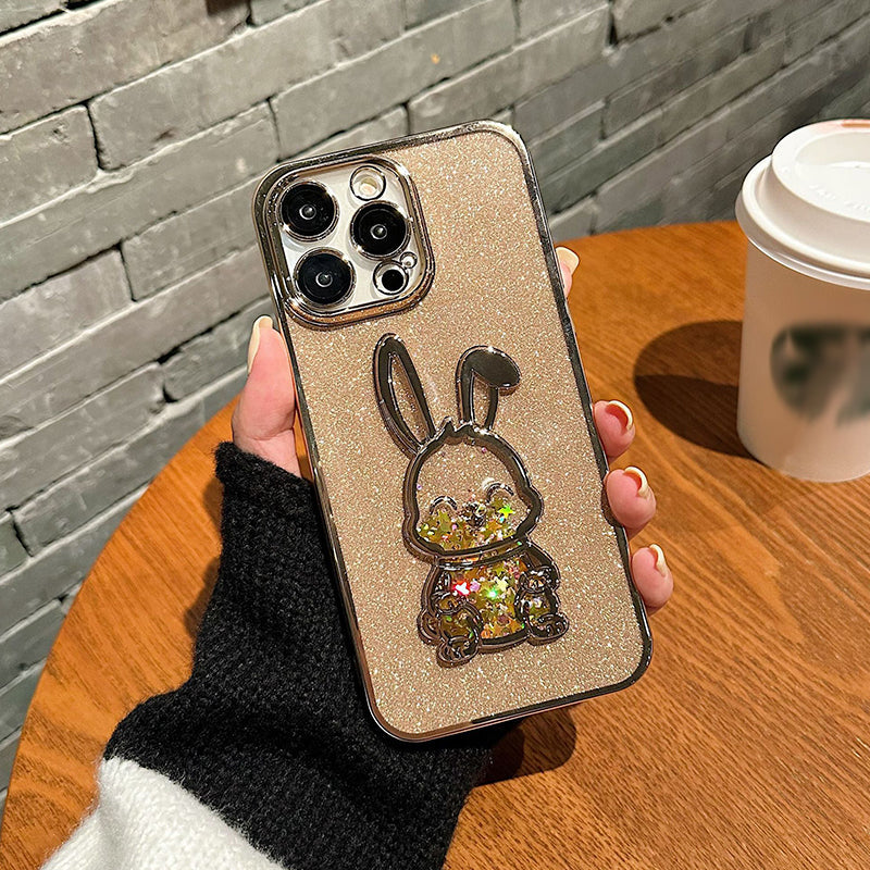 Steigungs-Glitter Treibsand Kaninchen Handyhülle für iPhone
