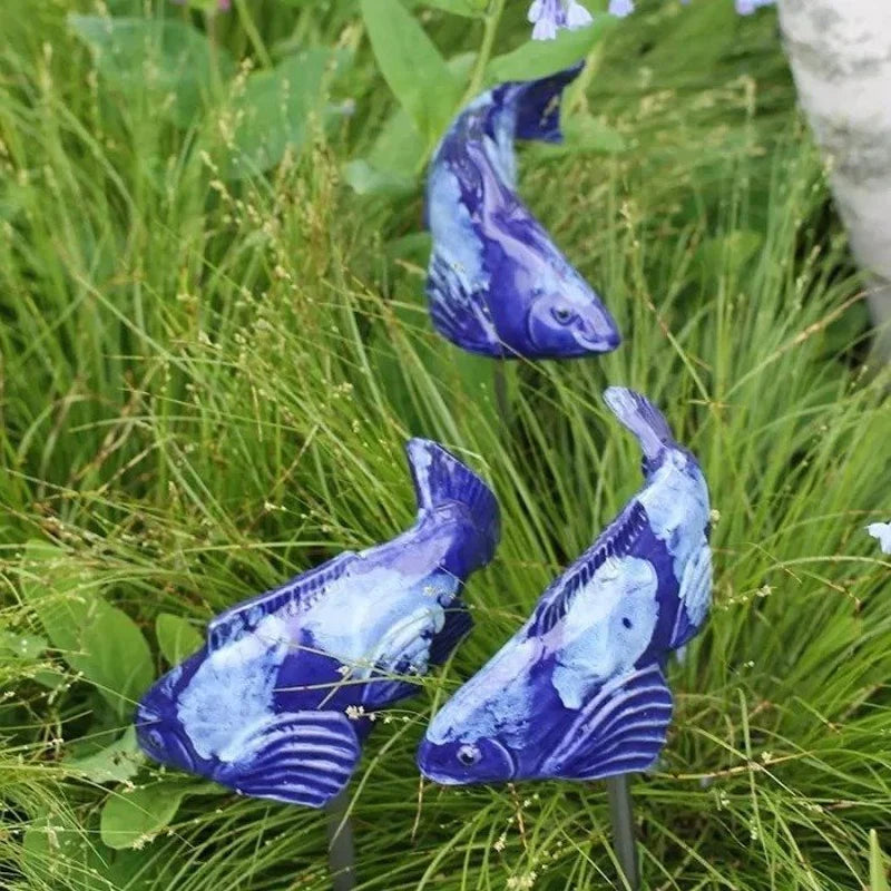 Keramik-Koi Set Garten Dekoration