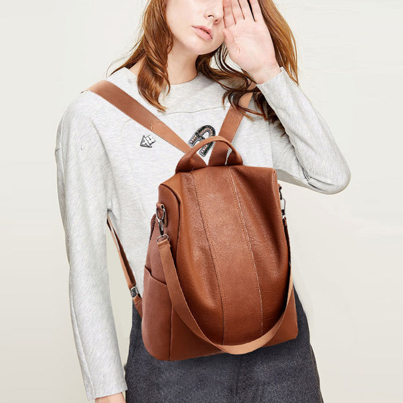 PU-Leder Anti-Diebstahl Rucksack