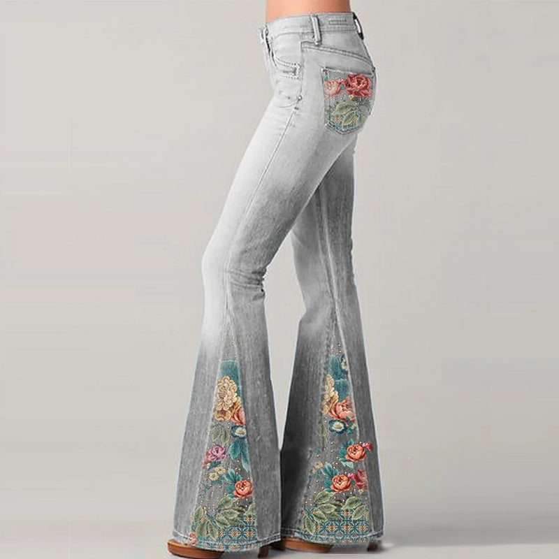 Ausgestellte Hose mit Ombre-Print