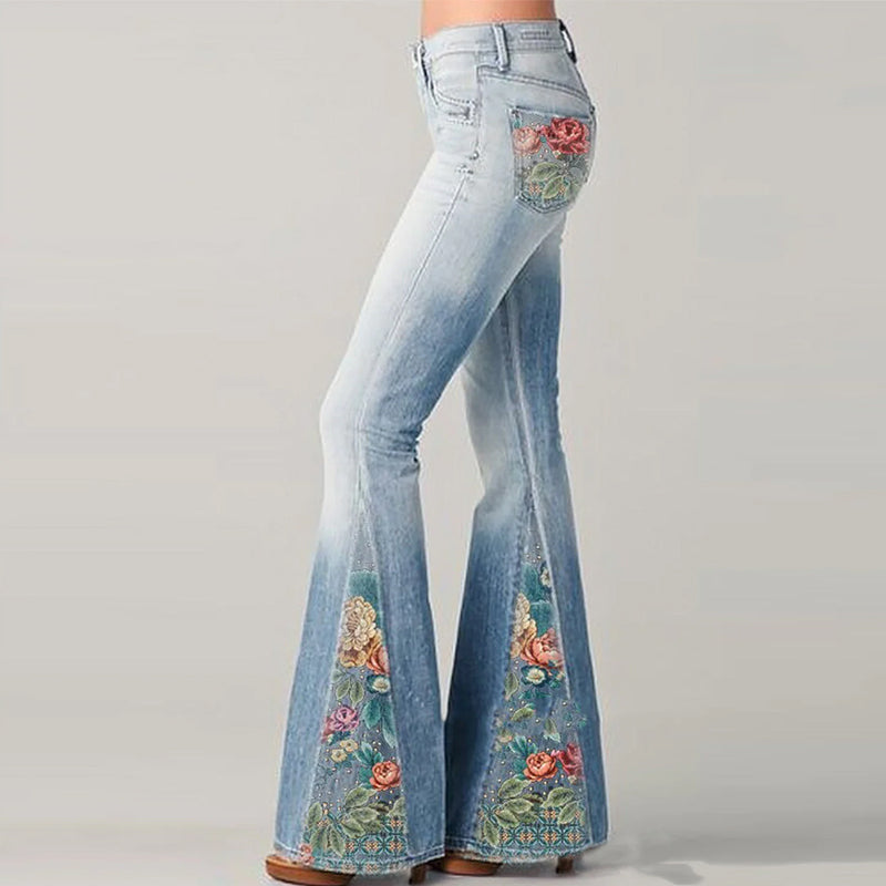 Ausgestellte Hose mit Ombre-Print