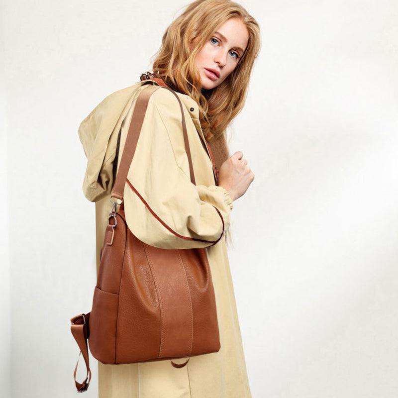 PU-Leder Anti-Diebstahl Rucksack