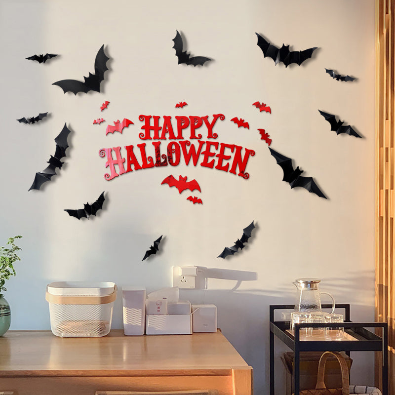 Wiederverwendbarer Halloween Alphabet Fledermaus Wandaufkleber