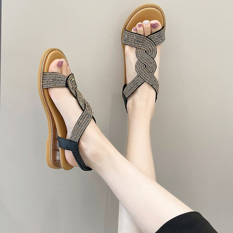 Rutschfeste weiche Sohle Strasssteinen Schuhe