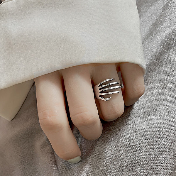 Verstellbare Skeletthand Ring