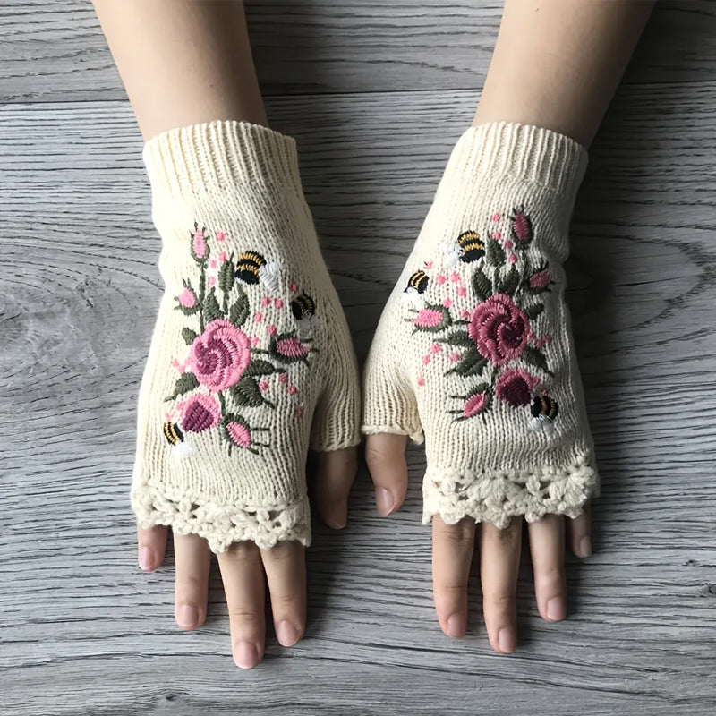 Handbestickte Handschuhe