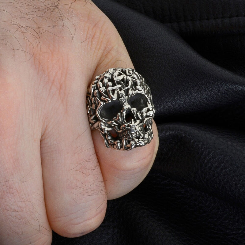 Gotischer Totenschädel Ring