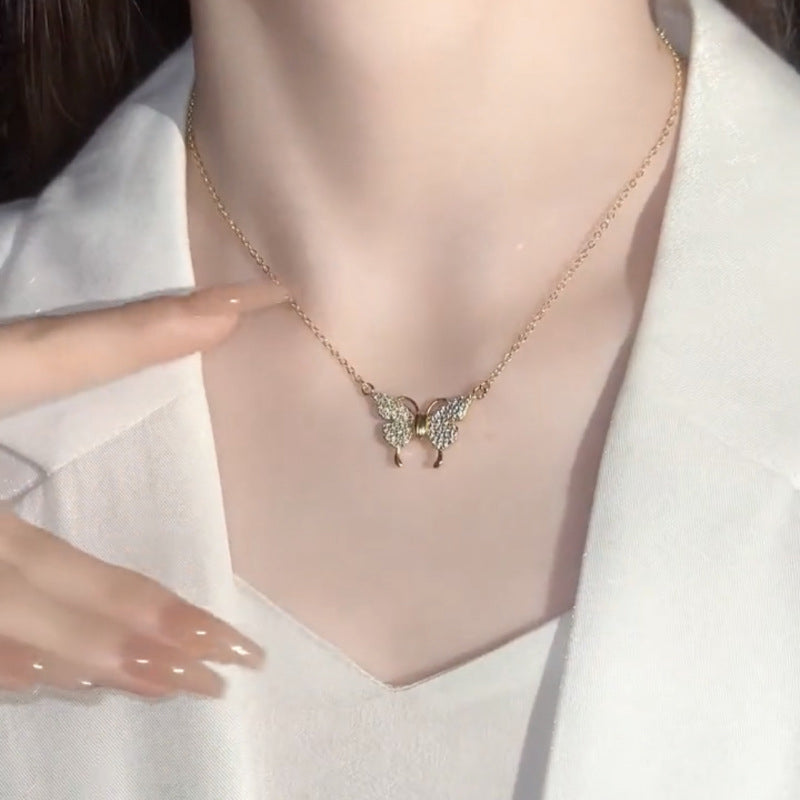 Magnetische Schmetterling Patchwork-Halskette