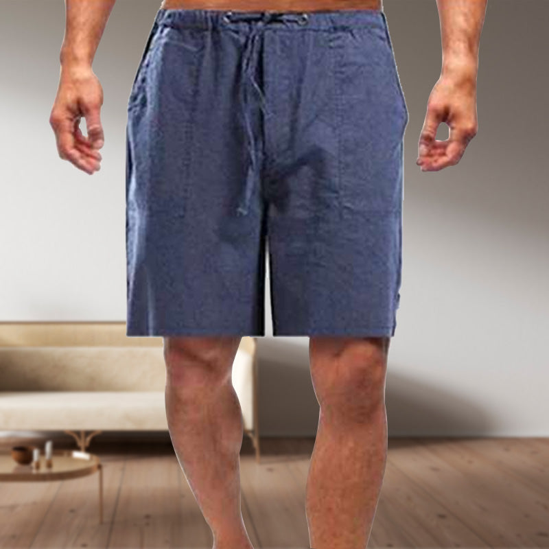 Herren Leinen Lockere Freizeit Shorts