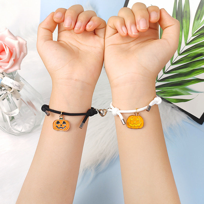 Süßes Halloween Herz Magnetpaar passendes Armband