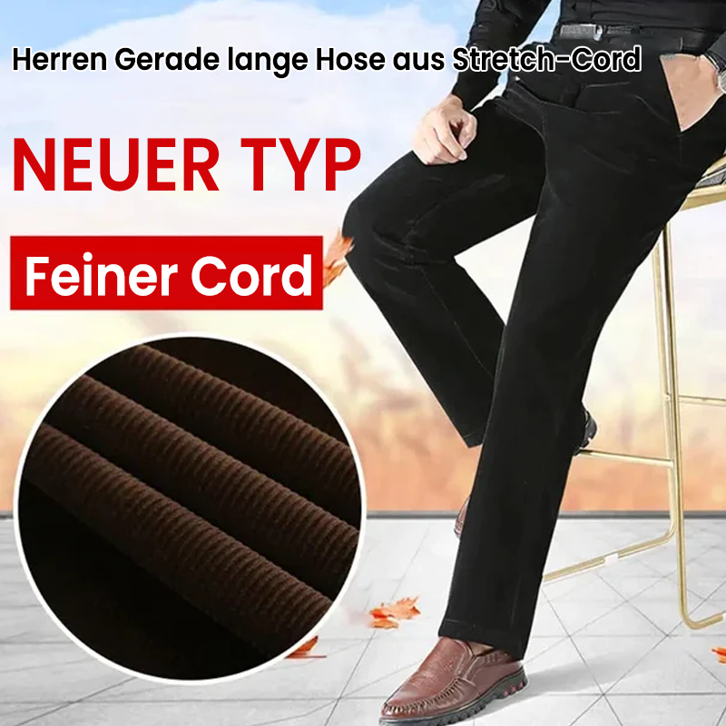 Herren Gerade lange Hose aus Stretch-Cord